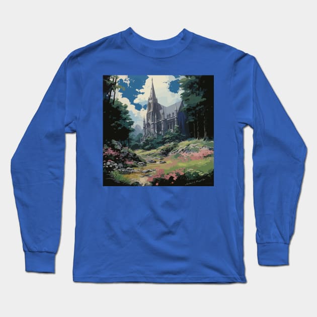 Cathedral Long Sleeve T-Shirt by Ray Crimson